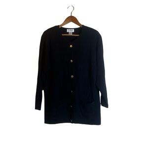 Talbots 100% merino wool black vintage cardigan